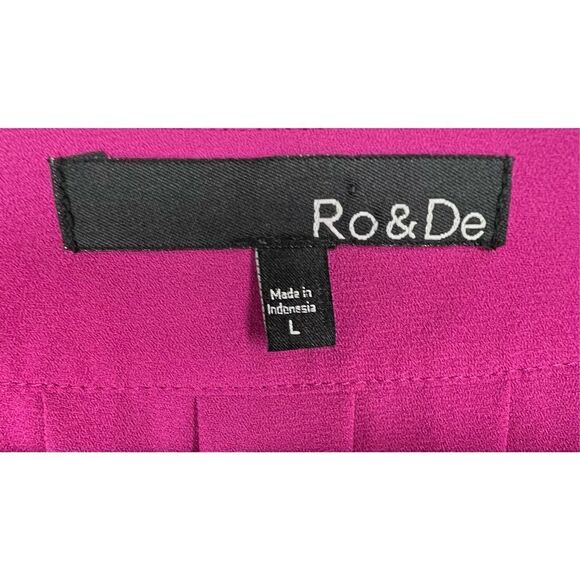 Ro & De Magenta Long Sleeve Professional Button Up Blouse - Picture 2 of 4